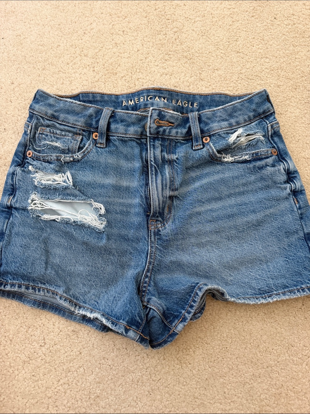 American Eagle Outfitters Distressed Denim Jean Shorts - Blue